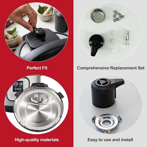 1 Set Pressure Cooker Steam Release Valve Repair Kit, Float Valve + Anti-Block Shield + Sealing Gaskets, Compatible with Most 3/5/6/8 Quart Electric Pressure Cookers in Kuwait