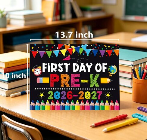 PRE K Preschool Back to School Decorations Supplies, Paper Cardstock First Day of PRE-K Chalkboard Sign Photo Prop,Back to School Supplies for Preschool PRE K in Kuwait