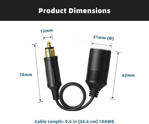 Cliff Top Hella DIN Cigarette Lighter Adapter Compatible with BMW Triumph in Kuwait