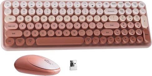 Typewriter Wireless Keyboard and Mouse Combo, Blue Colorful in Kuwait