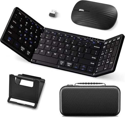 USB-C Rechargeable Folding Wireless Bluetooth Keyboard Combo in Kuwait