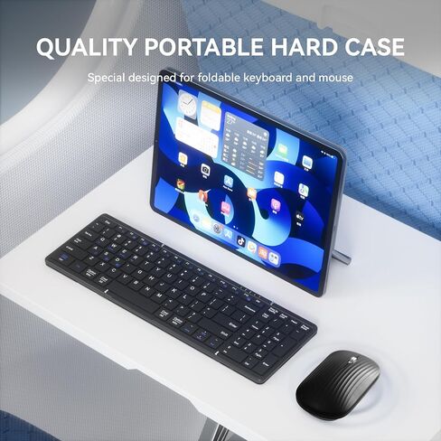 USB-C Rechargeable Folding Wireless Bluetooth Keyboard Combo in Kuwait