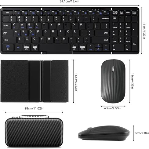 USB-C Rechargeable Folding Wireless Bluetooth Keyboard Combo in Kuwait