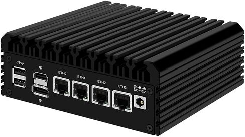 جهاز جدار حماية صغير، كمبيوتر صغير، OPNsense، VPN، جهاز توجيه PC، N6005، RJ03، AES-NI، 4 x 2.5GbE I226-V LAN، Type-C، TF، M.2 Slot، 0 RAM، 0 تخزين، Barebone بدون نظام in Kuwait