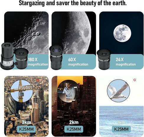 Telescope,Galaeyes 90mm Aperture 600mm FL, Telescope for Adults High Powered,Metal AZ & Stainless Steel Tripod, Stargazing APP & Phone Adapter,Aperture 90mm in Kuwait