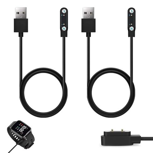 2 حزمة كابل شاحن مغناطيسي للساعة الذكية، 2 دبوس 7.62 ملم سلك شحن بديل USB متوافق مع الساعات الذكية لتتبع اللياقة البدنية، النظارات الذكية، سماعات توصيل العظام، الأجهزة التي يمكن ارتداؤها in Kuwait