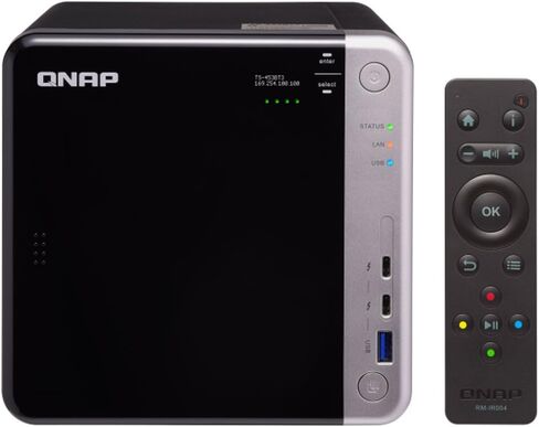 QNAP TS-453BT3 4-Bay NAS لأجهزة Mac، Thunderbolt 1، بطاقة توسيع 10 جيجابت متضمنة، وحدة معالجة مركزية رباعية النواة بسرعة 1.5 جيجا هرتز، نقل بيانات عالي السرعة، TS-453BT3-8G-US in Kuwait