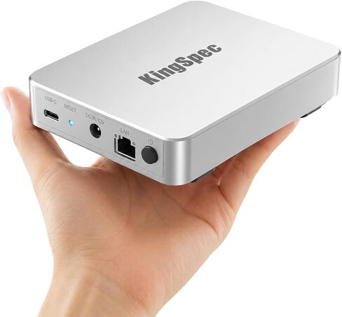 KingSpec N100 2TB Personal Cloud NAS – Pre-Installed SSD, Silent Fanless, Plug & Play Private Cloud Storage for Home & Office, Remote Access & Google Drive Backup, Ultra-Compact All-Aluminum in Saudi Arabia