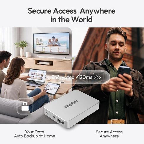 KingSpec N100 2TB Personal Cloud NAS – Pre-Installed SSD, Silent Fanless, Plug & Play Private Cloud Storage for Home & Office, Remote Access & Google Drive Backup, Ultra-Compact All-Aluminum in Saudi Arabia