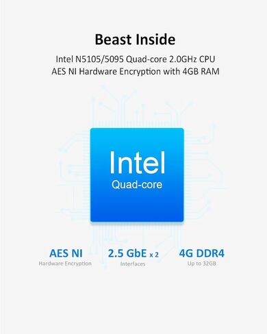 TerraMaster T6-423 6-Bay High-Performance NAS, Ideal for Small and Medium Businesses, N5095 QuadCore CPU, 4GB DDR4, Network Attached Storage, and Two 2.5GbE Ports (HDD Not Included) in Saudi Arabia
