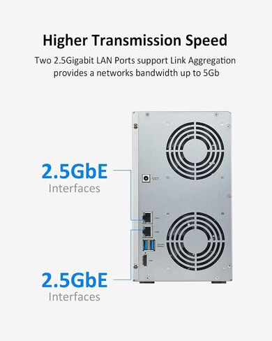 TerraMaster T6-423 6-Bay High-Performance NAS, Ideal for Small and Medium Businesses, N5095 QuadCore CPU, 4GB DDR4, Network Attached Storage, and Two 2.5GbE Ports (HDD Not Included) in Saudi Arabia