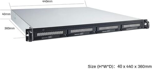 TerraMaster U4-423 2.5GbE 1U Rackmount NAS, Ideal for Small and Medium Businesses, N5095 Quad-Core Processor, Two 2.5GbE Ports, 4GB DDR4 (HDD Not Included) in Saudi Arabia