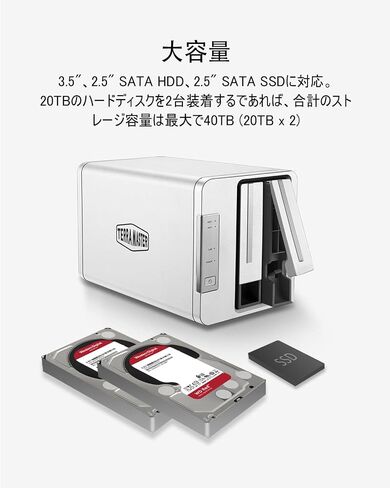 TerraMaster F2-423 SMB 2-Bay NAS with High-Performance Celeron N5095 Quad-Core Processor, 4GB DDR4 Memory, and Two 2.5GbE Ports (No Hard Drive Included) in Saudi Arabia