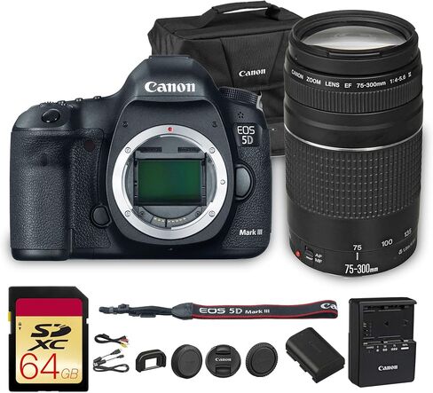 Canon EOS 5D Mark III DSLR Camera | 22.3MP Full-Frame CMOS Sensor, DIGIC 5+ Processor & Full HD Video | Great for Weddings, Portraits & Events (5260B002) + Canon EOS 200ES Bag + 64GB Card in Saudi Arabia