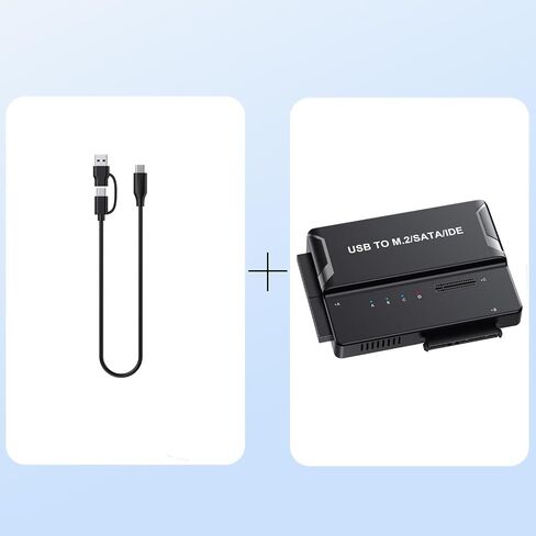 Universal 3-in-1 Hard Drive Enclosure - Tool-Free USB 3.2 10Gbps Type-C Adapter for NVMe M.2 (2230-2280), 2.5"/3.5" SATA & IDE HDDs, External SSD Reader for 3.5" IDE Drives in Saudi Arabia