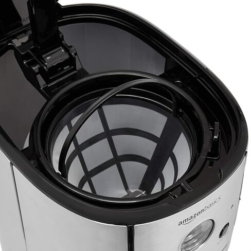 Amazon Basics Programmable Coffeemaker with Carafe and Reusable Filter, Stainless Steel, 12 Cups, Black in Saudi Arabia