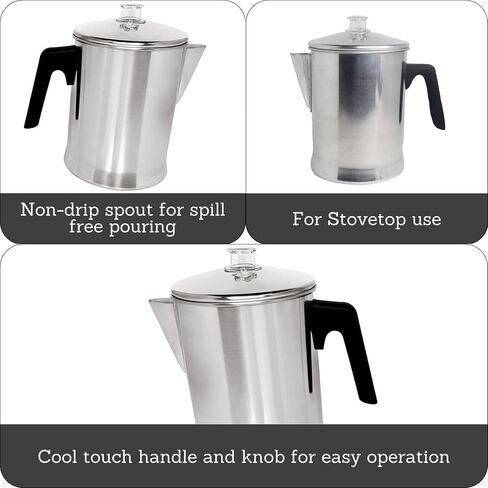 MIRRO 9 Cup Aluminum Coffee Percolator with Cool-touch Handle in Saudi Arabia