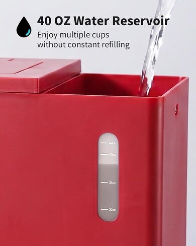 KIDISLE Single Serve Coffee Maker for K Cup & Ground Coffee – Hot & Iced, 6-16oz Sizes, 40oz Water Tank, Reusable Filter, Compact for Home Office Dorm, Red in Saudi Arabia