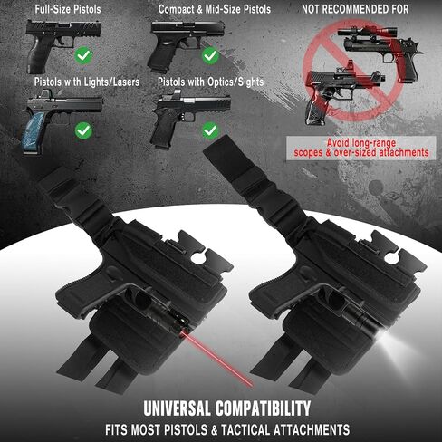 ZZY Drop Leg Holster Fits Optic/Light/Laser for Glock 17 19, Sig P220 S&W in Kuwait