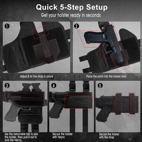 ZZY Drop Leg Holster Fits Optic/Light/Laser for Glock 17 19, Sig P220 S&W in Kuwait