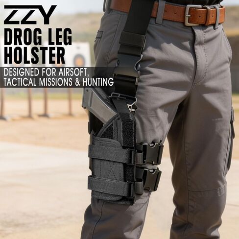 ZZY Drop Leg Holster Fits Optic/Light/Laser for Glock 17 19, Sig P220 S&W in Kuwait