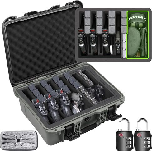 Turokacase Pistol Gun Case for Multiple Handguns – TSA Approved Travel Pistol Case with 2 TSA Locks, Pre-cut Heavy Duty Waterproof Hard Shell Gun Case with Silica Gel Canister in Kuwait