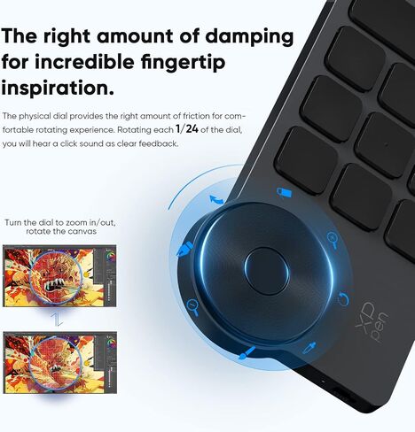 XPPen IT640 Drawing Tablet with 16384 Pressure Levels Art Tablet & Mini Keydial ACK05 Wireless Shortcut Keyboard in Kuwait