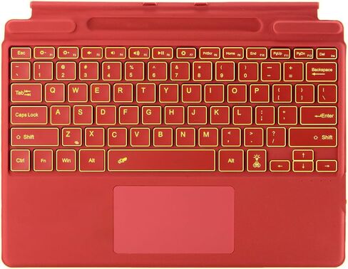 Type Cover for Microsoft Surface Pro 11 / Pro 10 / Pro 9 / Pro 8 / Pro X, Portable Slim Wireless Keyboard with Touchpad Tablet Keyboard (Poppy Red) in Kuwait