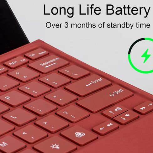 Type Cover for Microsoft Surface Pro 11 / Pro 10 / Pro 9 / Pro 8 / Pro X, Portable Slim Wireless Keyboard with Touchpad Tablet Keyboard (Poppy Red) in Kuwait