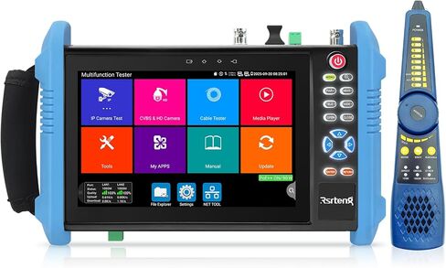 Rsrteng CCTV Tester,IPC-9800CADHS Pro 8K 32MP 4K 12MP IP Camera Test with POE++ Max 90W, 8MP CVI TVI AHD SDI CVBS Coaxial Camera Test 7"Touch Screen Support 1CH SFP HD VGA TDR WiFi RS485 IPC Tester in Kuwait