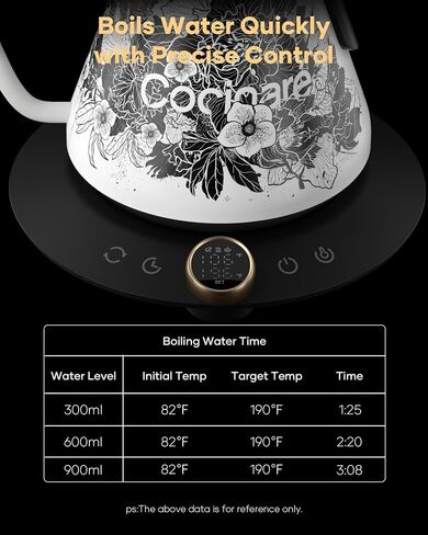 Cocinare Gooseneck Electric Kettle, ±1℉ Precise Temperature Control, 0.9L in Kuwait