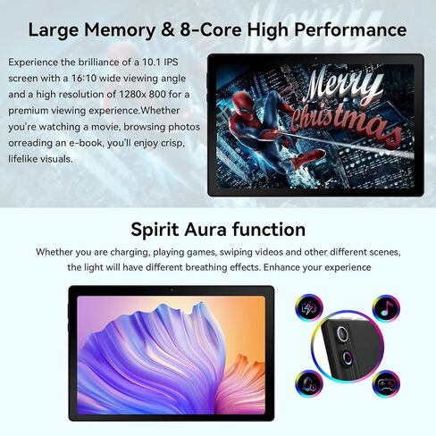 Gleeso Tablet, 10 Inch Android 15 Tablet, 20GB RAM+64GB ROM+ 1 TB TF, 5000mAh Fast Charging Battery, HD Display, Widevine L1, Dual Camera, Face ID, Lightweight Portable Tablet for Work Entertainment in Kuwait