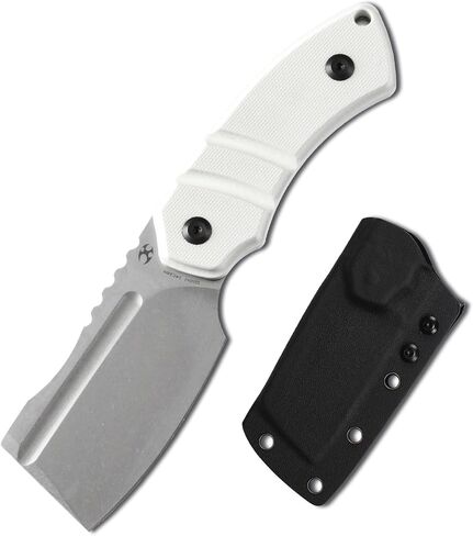 KANSEPT Knives Korvid S Fixed blade Hunting Camping Hiking Knife with 2.9''14C28N Blade Cleaver White G10 Handle, Kydex Sheath for Men Women Everyday Carry G2030A2 in Kuwait