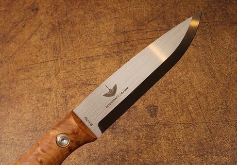 AUS-8 Survival Knife with Leather Sheath & Fire Starter, Full Tang Camping/Hunting/Bushcraft Fixed Blade Knife in Kuwait