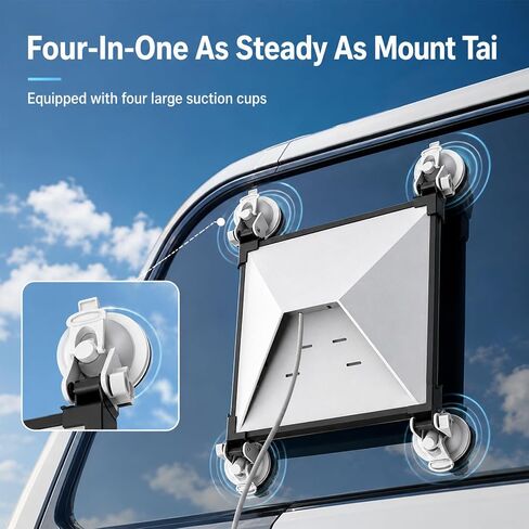 Starlink Mini Suction Cup Mount, Portable Roof Window Mounting Bracket for Starlink Mini, 4 Strong Suction Cups Car Sunroof Holder with Plastic Brackets and Metal Links for RV, SUV, Camping, Travel in Kuwait