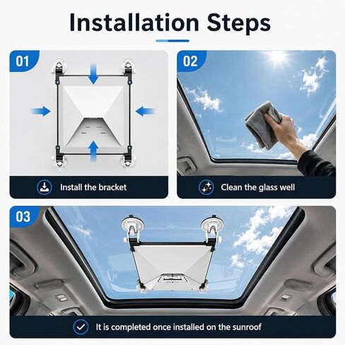 Starlink Mini Suction Cup Mount, Portable Roof Window Mounting Bracket for Starlink Mini, 4 Strong Suction Cups Car Sunroof Holder with Plastic Brackets and Metal Links for RV, SUV, Camping, Travel in Kuwait