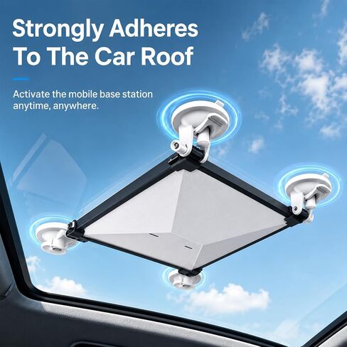 Starlink Mini Suction Cup Mount, Portable Roof Window Mounting Bracket for Starlink Mini, 4 Strong Suction Cups Car Sunroof Holder with Plastic Brackets and Metal Links for RV, SUV, Camping, Travel in Kuwait