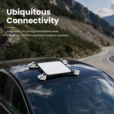 Starlink Mini Suction Cup Mount, Portable Roof Window Mounting Bracket for Starlink Mini, 4 Strong Suction Cups Car Sunroof Holder with Plastic Brackets and Metal Links for RV, SUV, Camping, Travel in Kuwait