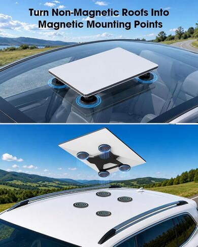 5-Pack Adhesive Magnetic Mount Plates for Starlink Mini & Gen 3 Magnetic Mounts, Magnetic Base Pads for Car Truck SUV Aluminum/Glass Cab Roof, Peel-and-Stick Non-Magnetic Roof Mounting Helper in Kuwait