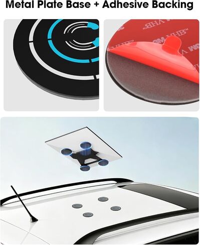 5-Pack Adhesive Magnetic Mount Plates for Starlink Mini & Gen 3 Magnetic Mounts, Magnetic Base Pads for Car Truck SUV Aluminum/Glass Cab Roof, Peel-and-Stick Non-Magnetic Roof Mounting Helper in Kuwait
