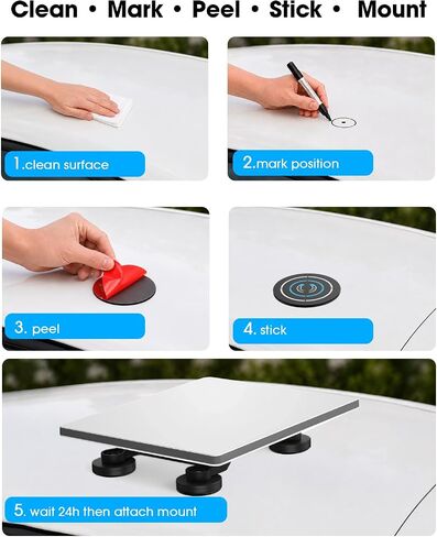 5-Pack Adhesive Magnetic Mount Plates for Starlink Mini & Gen 3 Magnetic Mounts, Magnetic Base Pads for Car Truck SUV Aluminum/Glass Cab Roof, Peel-and-Stick Non-Magnetic Roof Mounting Helper in Kuwait