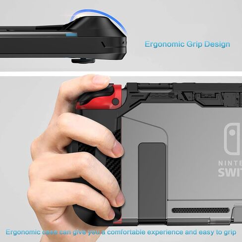 PiMivco Dockable Case for Nintendo Switch 2017,Protective Case Compatible for Nintendo Switch and Joy-Con Controller ,TPU Grip Cover with Shock-Absorption and Anti-Scratch Design(Black)… in Kuwait