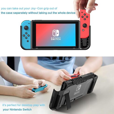 PiMivco Dockable Case for Nintendo Switch 2017,Protective Case Compatible for Nintendo Switch and Joy-Con Controller ,TPU Grip Cover with Shock-Absorption and Anti-Scratch Design(Black)… in Kuwait