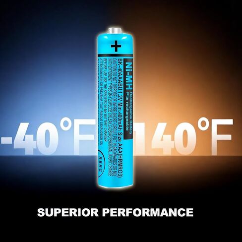 BK-40AAABU NI-MH AAA Rechargeable Battery 400mah 4Pack 1.2V NiMH AAA Batteries for Panasonic Cordless Phones, Remote Controls, Electronics in Kuwait