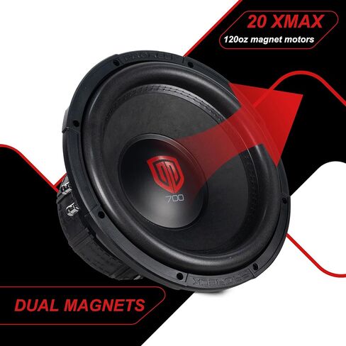 PRORECK 710 10-Inch Car Subwoofer, 2400W Peak / 800W RMS, Dual 4-Ohm Voice Coil, Black, Paper Cone, Passive, for Car Audio(1pc) in Kuwait