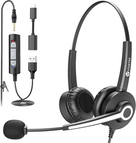 Voistek One Ear USB Headset with Microphone for PC, Laptop & Mac in Kuwait