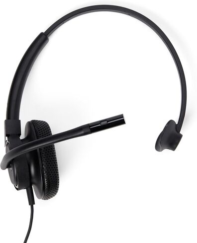 HP Poly Mission 410 USB Headset - USB-C & USB-A Plug-and-Play - AI Noise-Reducing & Adjustable Boom Mic - Inline Controller - Lightweight Single-Ear Design - USB Headset with Microphone for PC in Kuwait