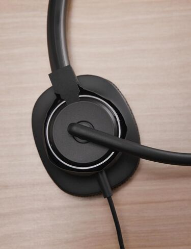 HP Poly Mission 410 USB Headset - USB-C & USB-A Plug-and-Play - AI Noise-Reducing & Adjustable Boom Mic - Inline Controller - Lightweight Single-Ear Design - USB Headset with Microphone for PC in Kuwait