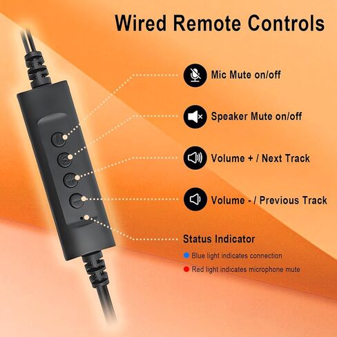 USB Earbuds with Microphone & Adjustable Ear Hooks for PC Laptop in Kuwait
