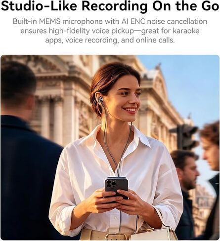 1MORE P20 in-Ear Earphones with Cable, USB C Wired Ear Buds, Hi-Res Audio, Sound Isolation, Mic Mute Fuction, Microphone and Volume Controller in Saudi Arabia